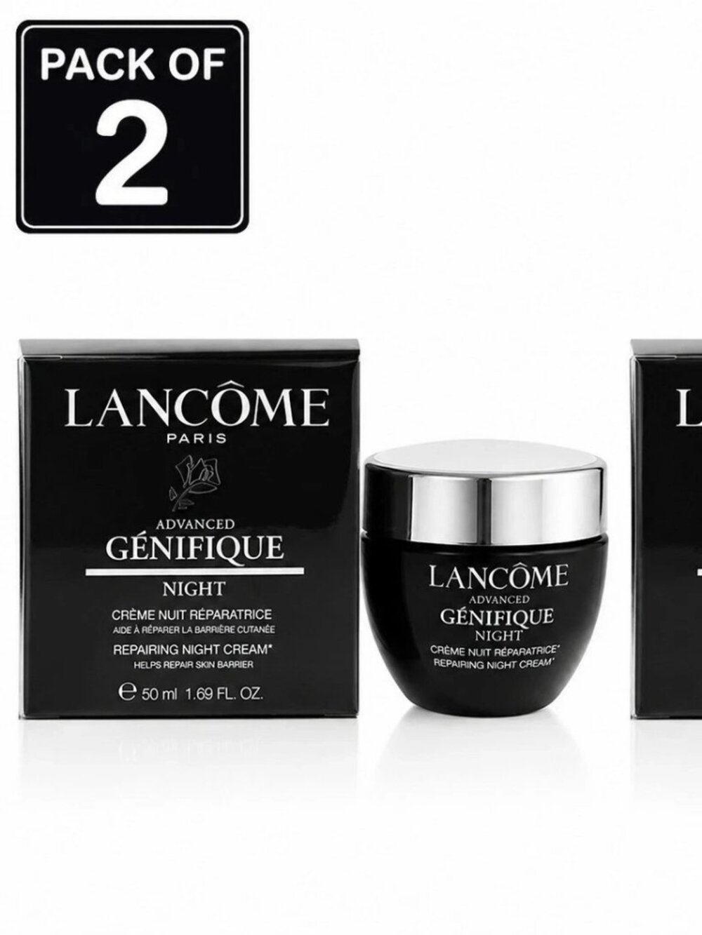 Lancome Advanced Genifique Night Cream 50ml 1.69oz Pack of 2 Skin Repair